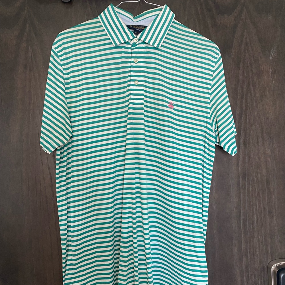 Brooks Brothers Large Green Slim Fit Polo